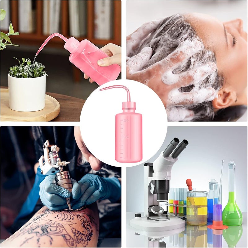 DERSTRA Wash Bottles - 2pcs 250ml Safety Wash Bottle Watering Tools, Economy Plastic Squeeze Bottle Medical Label Green Soap Cleaning Washing Bottle White (Pink) - Image 5
